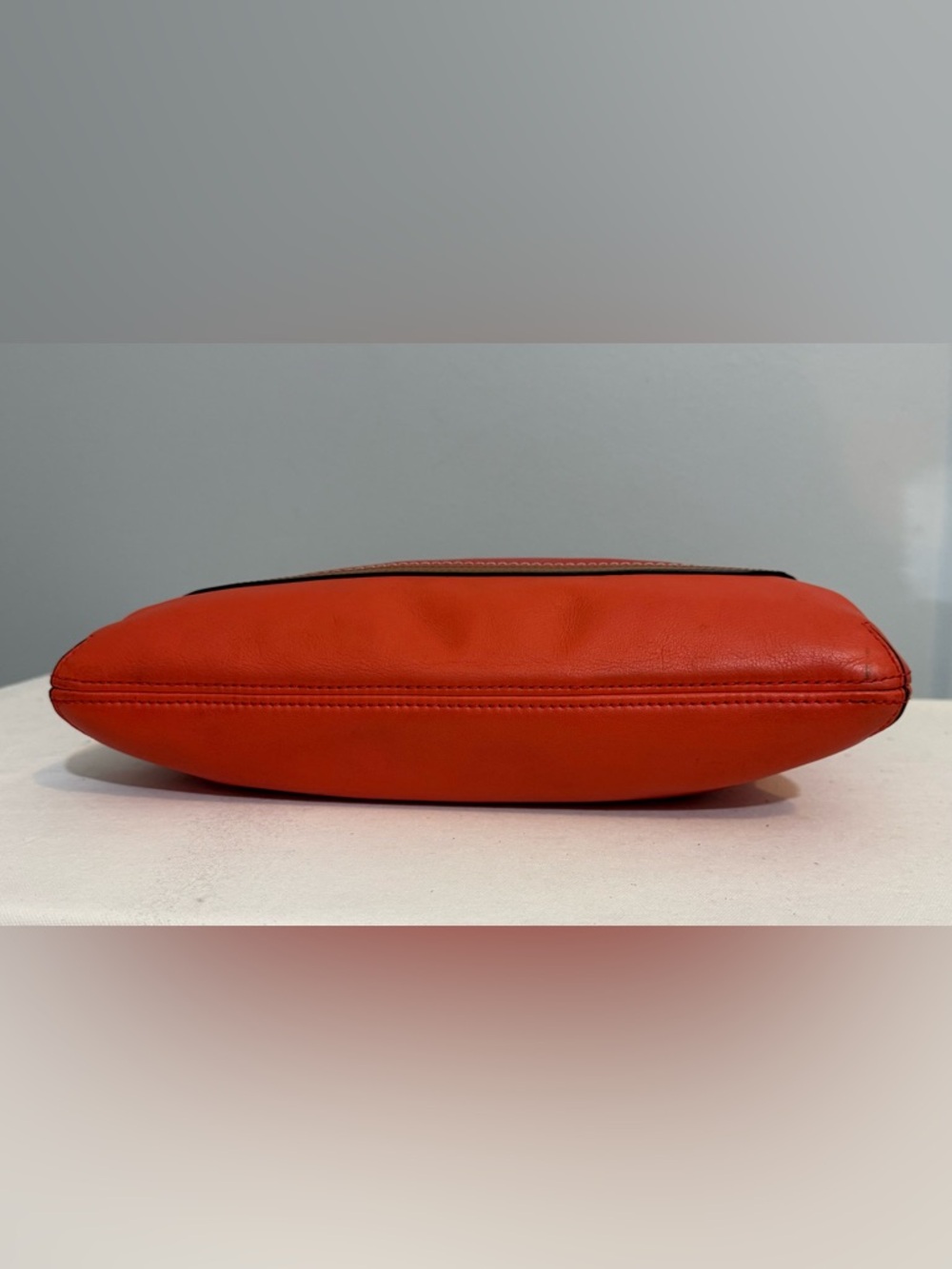 Coach Poppy Perri Hippie Convertible Shoulder Crossbody Bag Orange Coral Leather - Picture 9 of 16